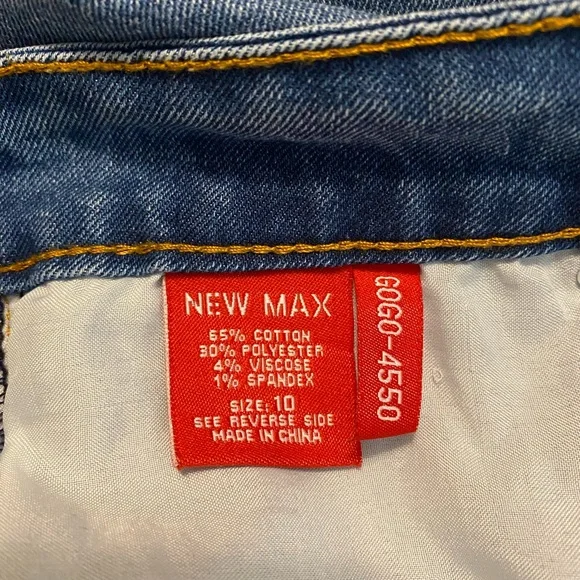 New Max Women’s Wide Leg Baggy Jeans Size 10 High Rise Cuffed Hem Blue Jeans 90s - Picture 4 of 15